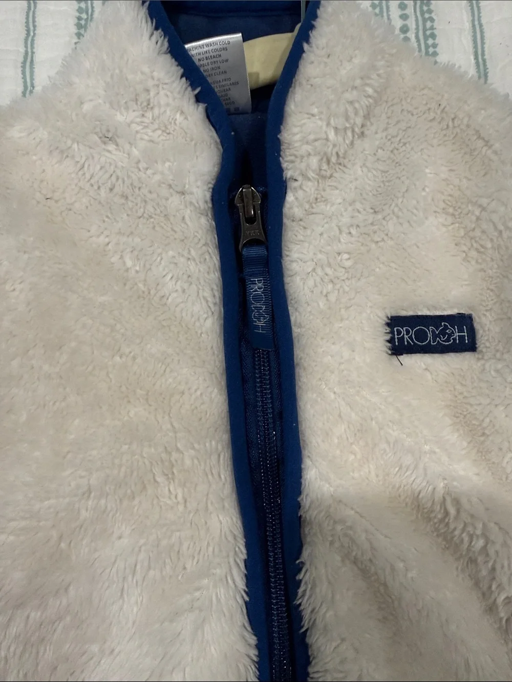 Protest Kids' Cream Fleece Vest with Navy Trim